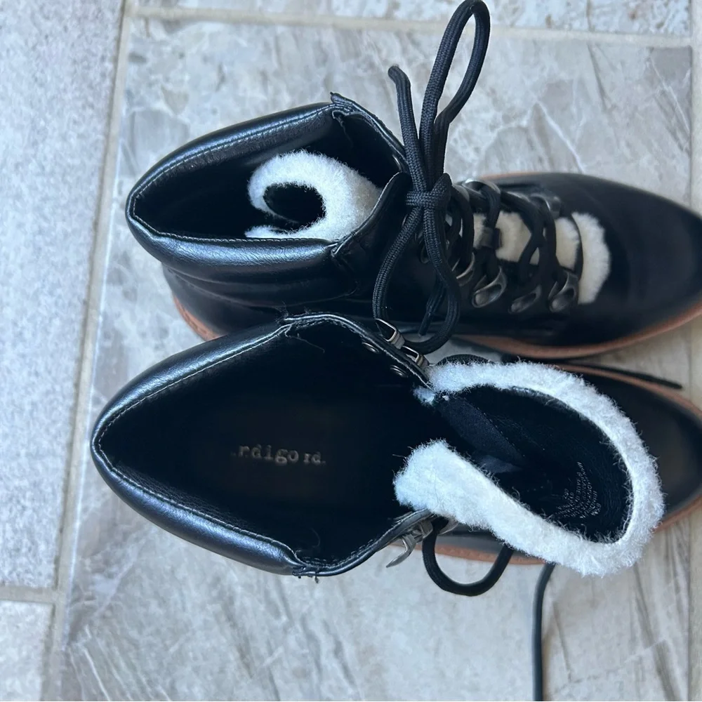 Indigo rd. Irindiran Women's Black Lace Up Combat Hiker Ankle Boots, Size 6.5